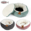 Warm Indoor Cat House Soft Corduroy Pet Cushion Washable Cat Cave